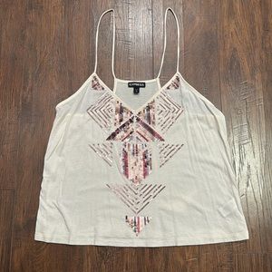 NWOT Express Rose gold Sequin Tank Top Cami